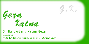 geza kalna business card